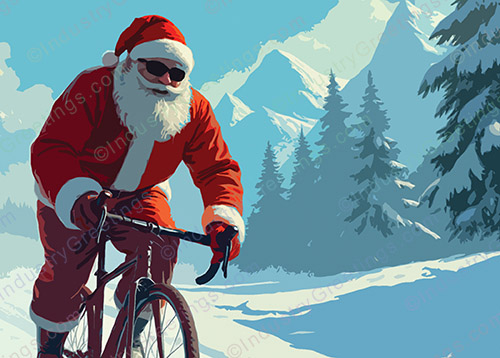 Cycling and Bike Christmas Card