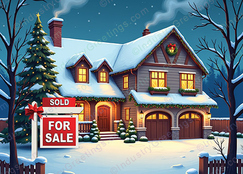 House Sold Sign Christmas Card
