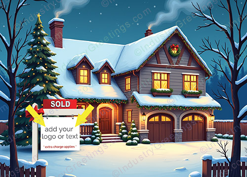 House Sold Sign Christmas Card