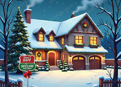 Secured Residence Sign Christmas Card