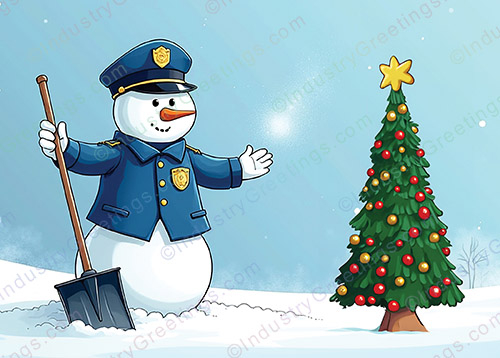 Officer Frosty Christmas Card