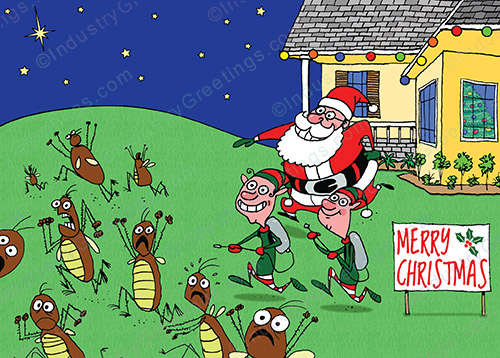 Funny Pest Service Christmas Card
