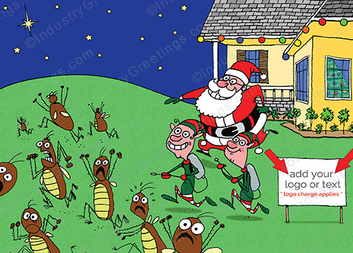 Funny Pest Service Logo Holiday Card