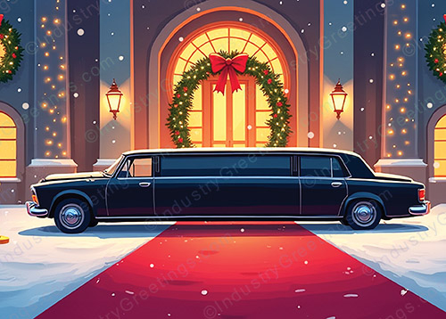 Luxury Limousine Christmas Card