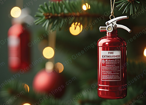 Extinguisher Ornament Christmas Card