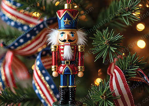 Patriotic Nutcracker Christmas Card