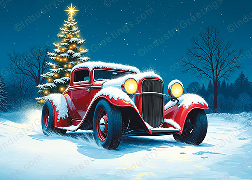 Hot Rodder Christmas Card