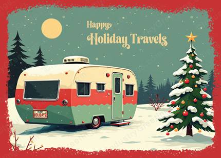 Motorhome RV Shopping Christmas Card