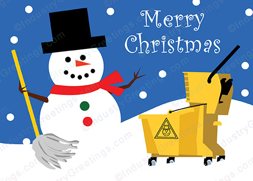Snowman Janitorial Christmas Card