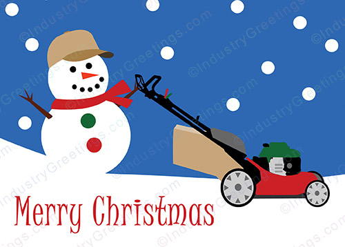 Snowman Mow Service Christmas Card