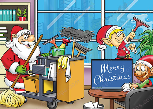 Office Clean Crew Christmas Card