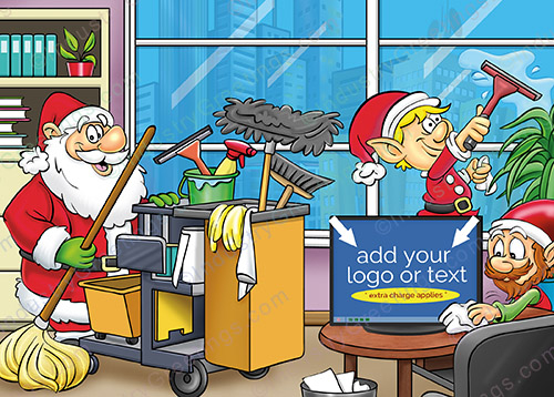 Office Clean Crew Logo Holiday Card