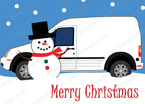 Small Service Van Holiday Card