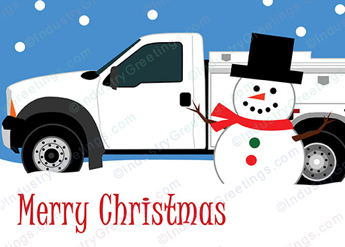 Service Work Truck Christmas Card