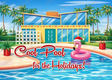 Sparkling Clean Pool Christmas Card