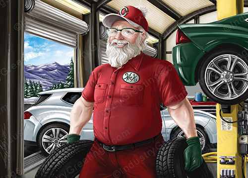 Auto Repair Industry Christmas Card