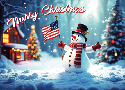Patriotic Nutcracker Christmas Card