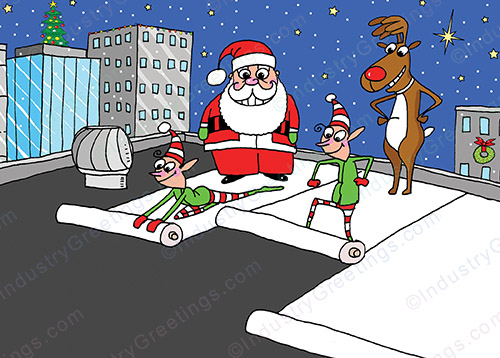 Commercial Roof Install Christmas Card