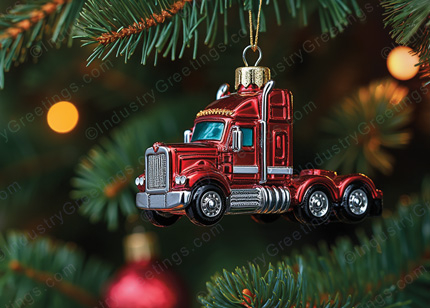 Trucking Ornament Christmas Card
