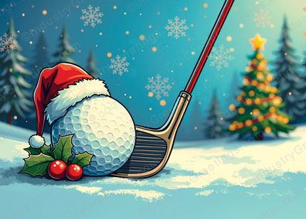 Golf Themed Christmas Card