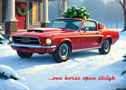 Classic Muscle Car Christmas Card