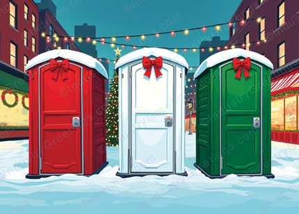 Snowman Portable Toilet Christmas Card