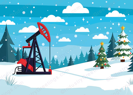 Oil Field Pumper Christmas Card