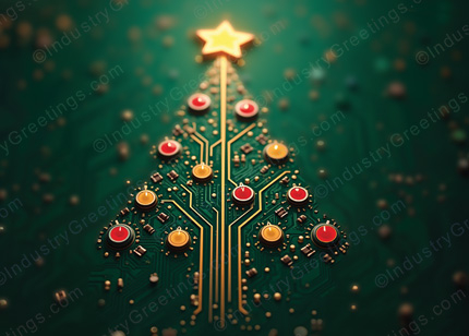 Circuit Board Christmas Card