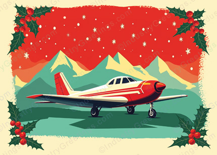 Airplane Pilot Christmas Card