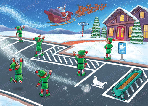 Funny Lot Striping Christmas Card