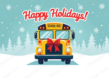 School Bus Company Christmas Card