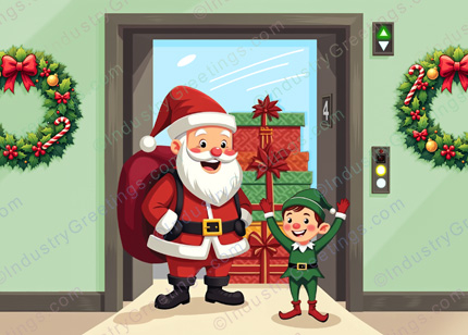 Nutcracker Elevator Christmas Card