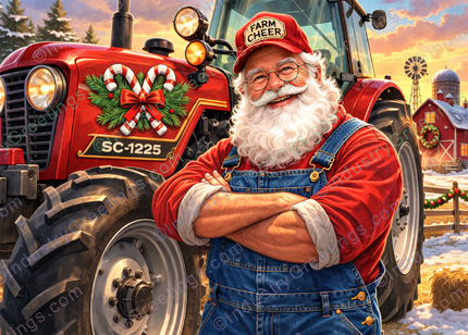 Santa Farmer Christmas Card