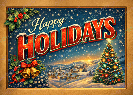 Vintage Postcard Holiday Card