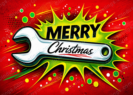 Mechanic Wrench Christmas Card