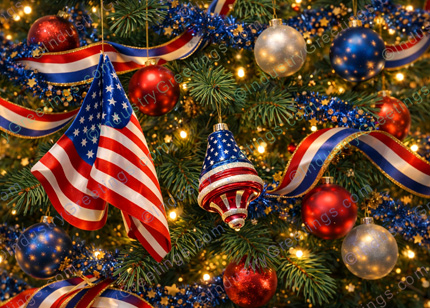 God Bless America Christmas Card