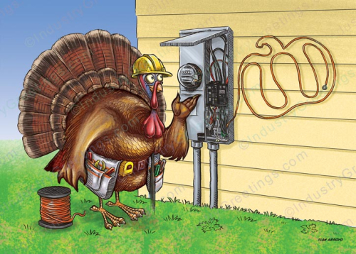 Electrical Box Work Thanksgiving Card