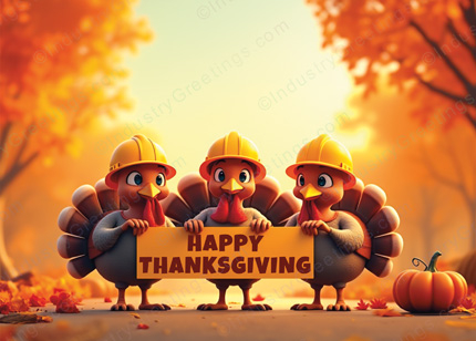 Turkey Contractors Thanksgiving Card