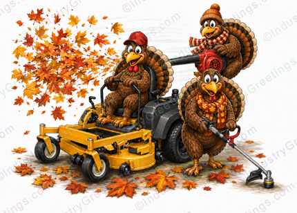 Fall Lawn Care Thanksgiving Card