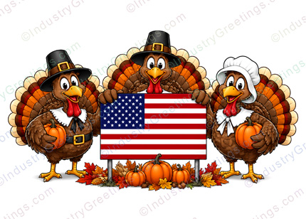 Patriotic Thanksgiving Card
