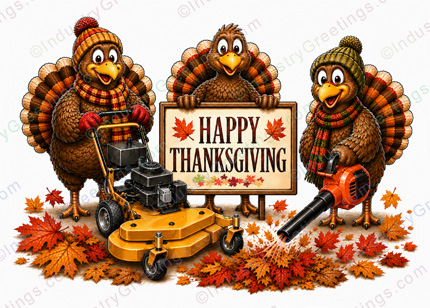 Lawn Care Profession Thanksgiving Card