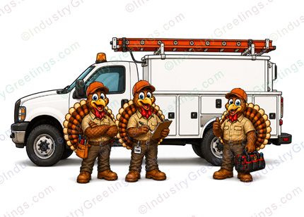 Service Truck Thanksgiving Card