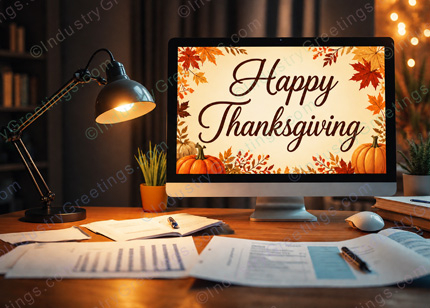 Office Themed Thanksgiving Card