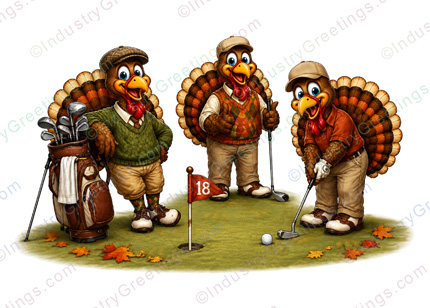 Golf Themed Thanksgiving Card