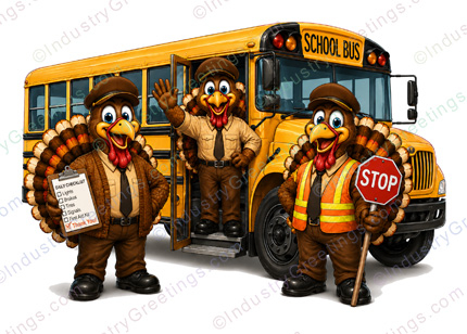 School Bus Thanksgiving Card