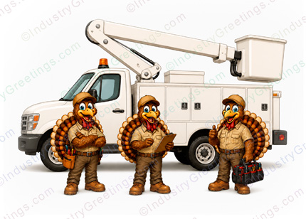 Bucket Truck Thanksgiving Card