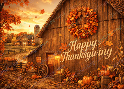 Family Farm Thanksgiving Card