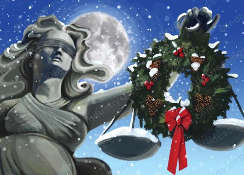 Lady Justice Christmas Card And Holiday Cards